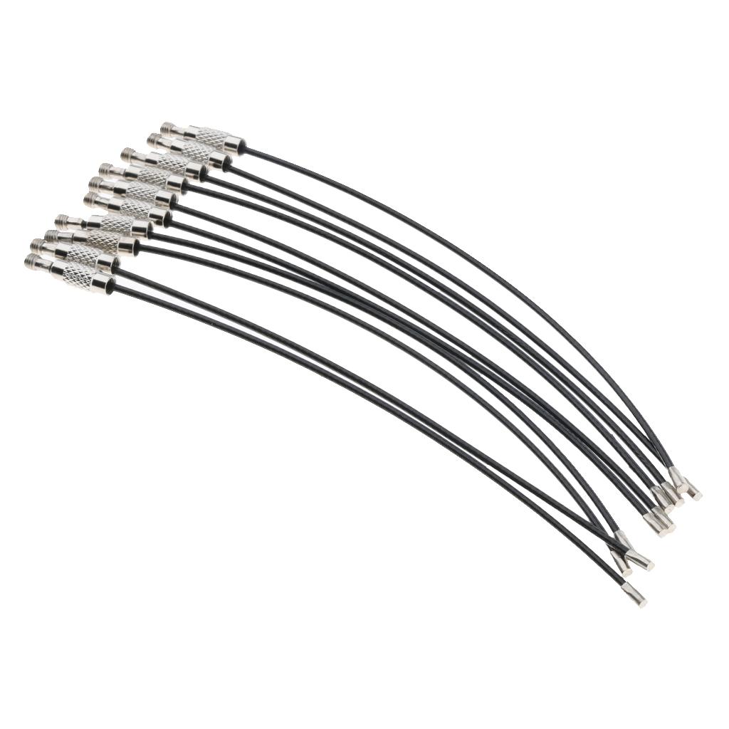10Pcs Cable Wire Loop Luggage Tag Loops Stainless Steel Wire Straps black