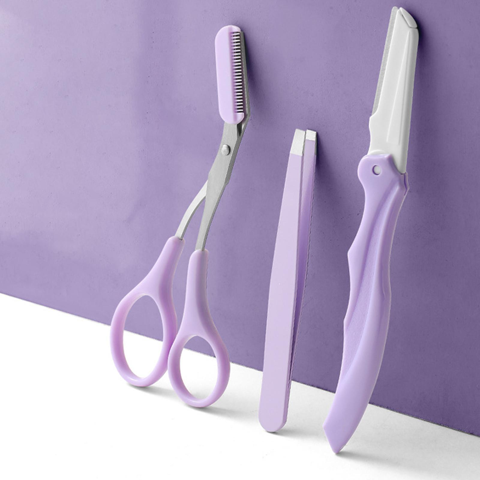 Eyebrow Grooming Kit Eyebrow Scissors with Comb with Storage Bag for Salon