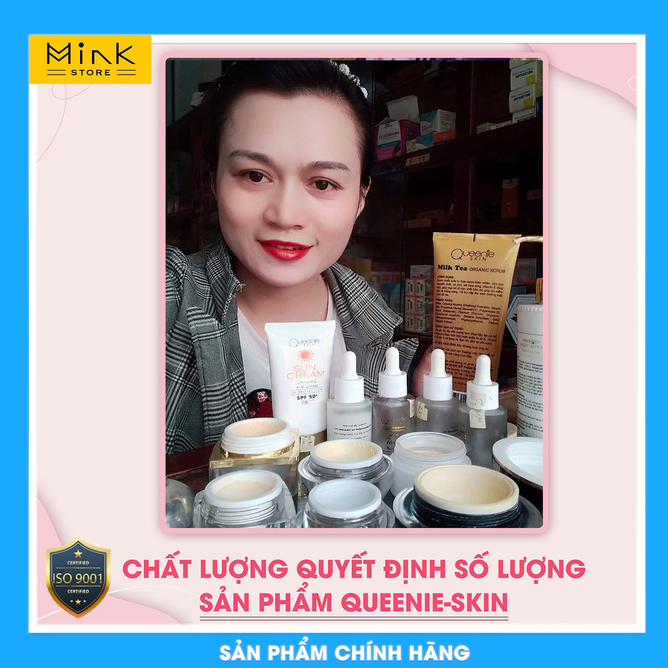 Kem Face &quot;LƯỜI&quot; Thượng Hạng Queenie Skin - Dưỡng Trắng &amp; Makeup, Tinh Chất Nhân Sâm Và Nhụy Hoa Nghệ Tây Cao Cấp - 35 Gram - Hàng Chính Hãng