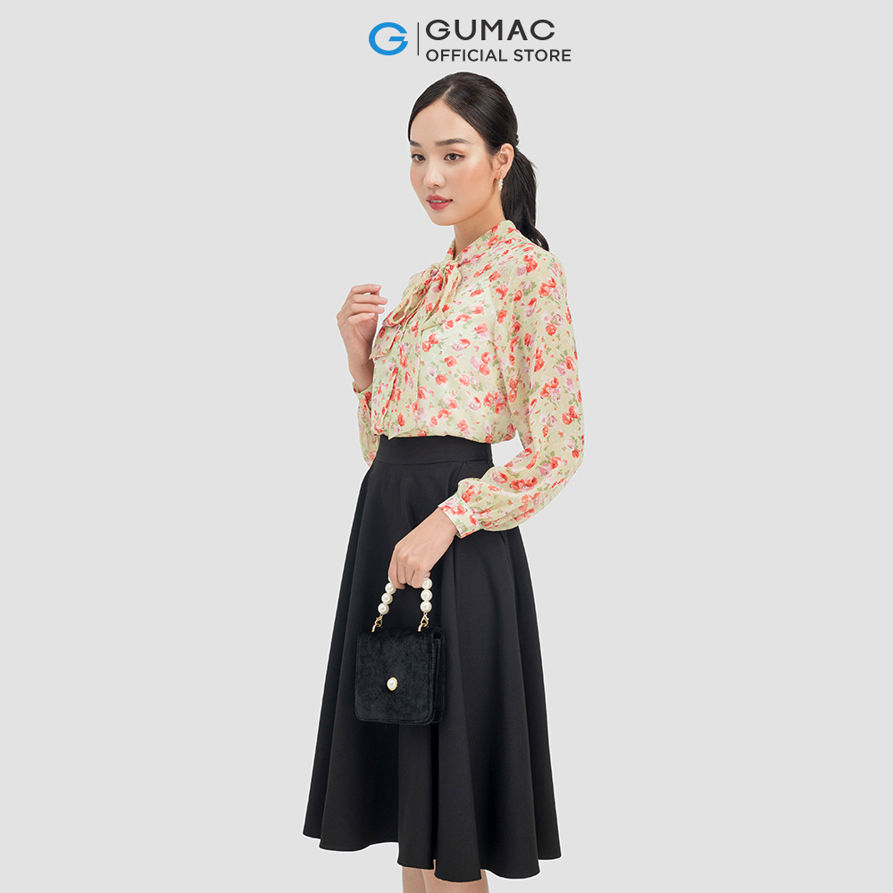 Áo sơ mi nữ GUMAC LA0701 kiểu thắt nơ sang trọng