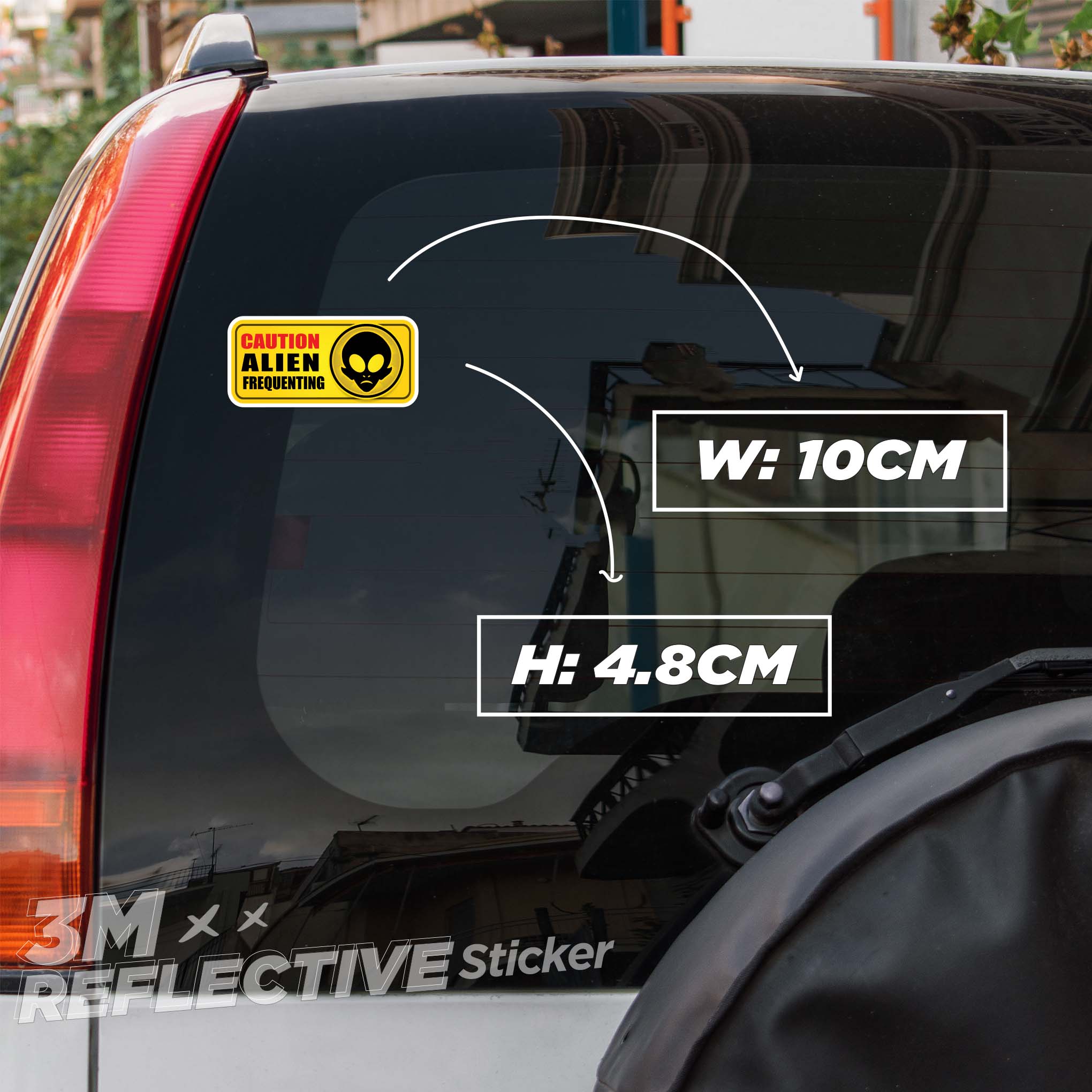 CAUTION ALIEN FREQUENTING 3M - Reflective Sticker Die-cut phản quang thương hiệu STICKER FACTORY