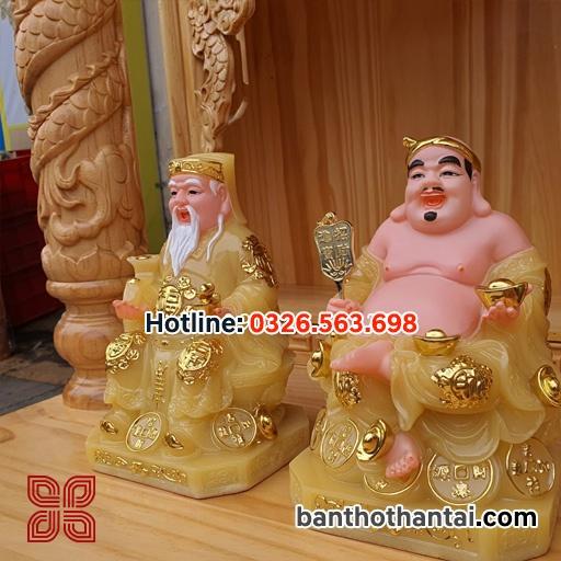 Tượng Thần Tài Thổ Địa bột đá vàng