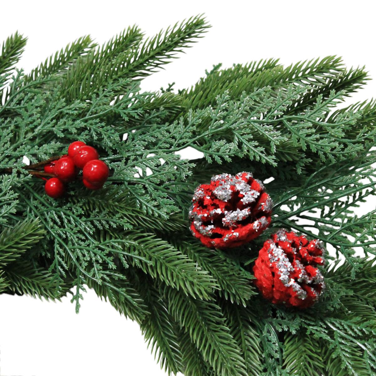 Vòng Hoa 2 Loại Lá 50 cm - Trang Trí Giáng Sinh - Chaang Chiia LP-W20-POP