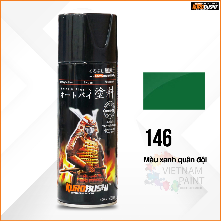 COMBO Sơn Samurai màu xanh quân đội 146 gồm 4 chai đủ quy trình độ bền cao