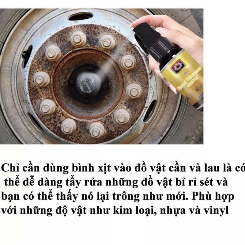 Chai xịt tẩy rỉ sét cực mạnh làm mới đồ vật chuyên dụng loại tốt siêu đậm đặc