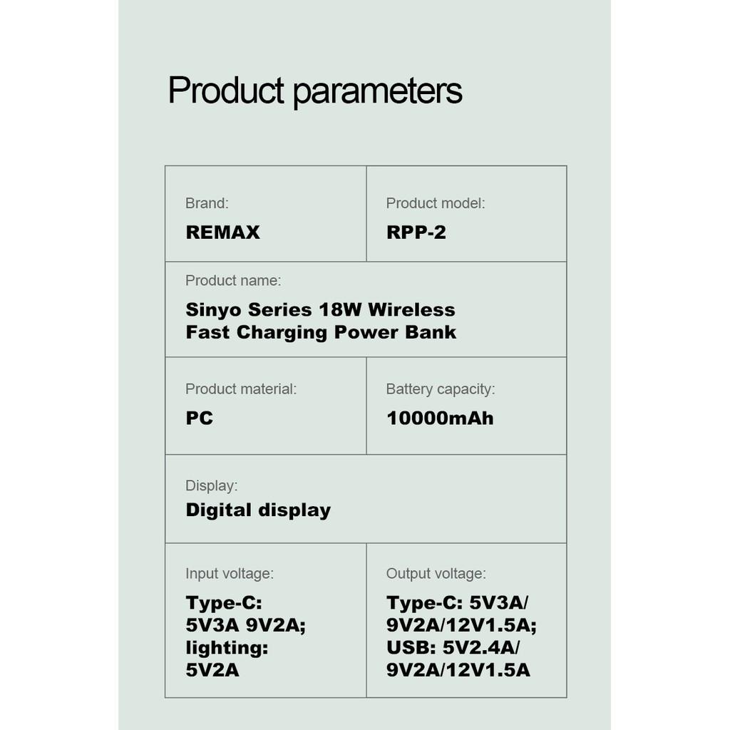 Pin sạc dự phòng không dây kiêm giá đỡ Remax RPP-2 10000mAh 2 cổng input, lõi Li-Polymer - Hàng Chính Hãng