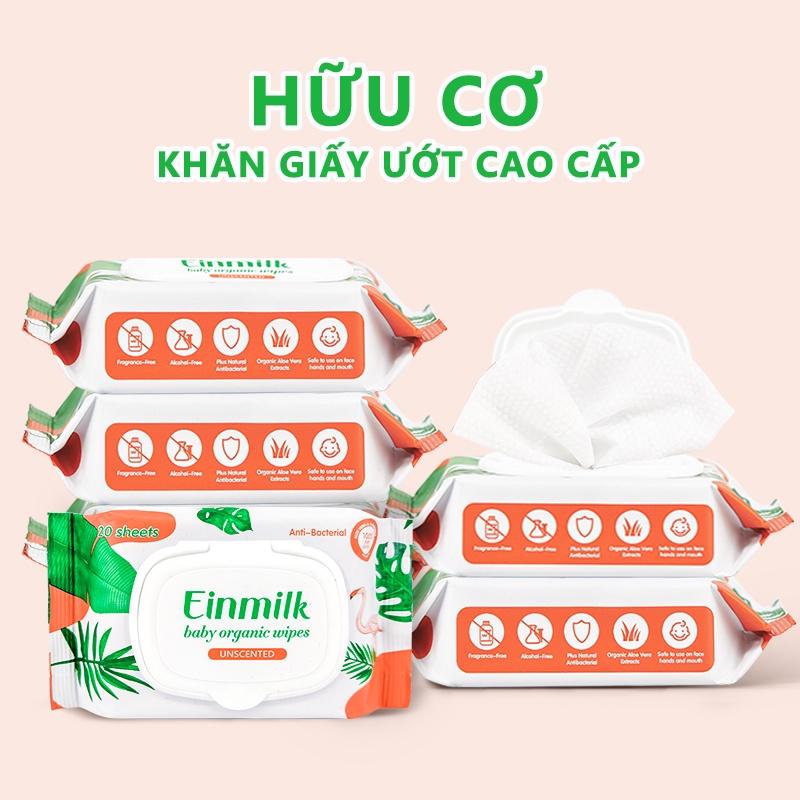 [Einmilk.ân ninh] Khăn giấy ướt Einmilk 20 tờ và 80 tờ một gói ,không mùi dành cho bé WW600