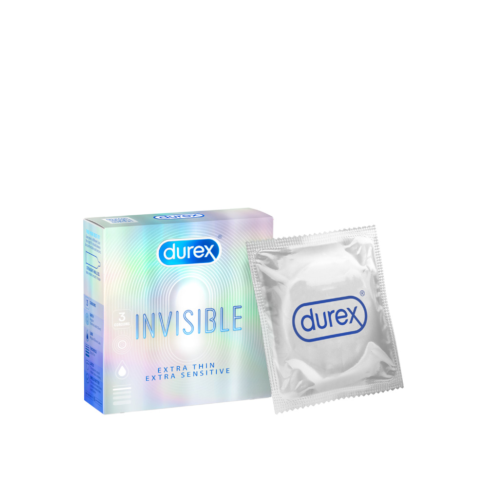 Bao Cao Su Durex Invisible Extra Thin Extra Sensitive (Hộp 3 Cái)