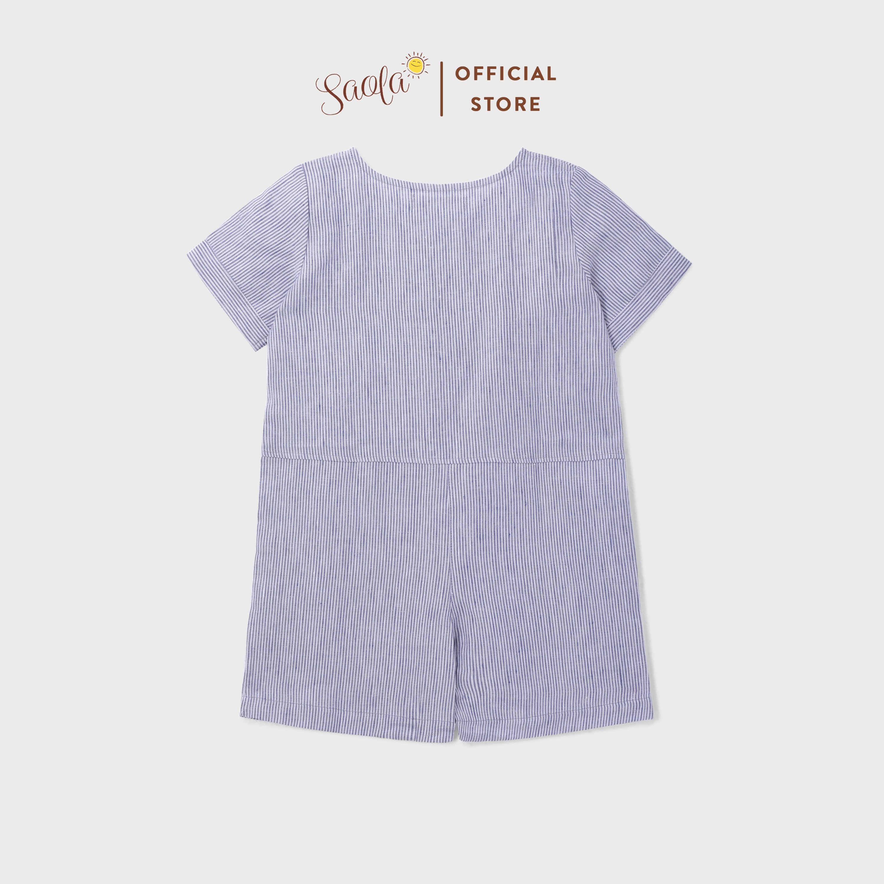 Áo liền quần/ Jumpsuit Bé Trai/ Bé Gái Chất Linen Cao Cấp - SERKAN OVERALL - JSL005 - SAOLA KIDS CLOTHING