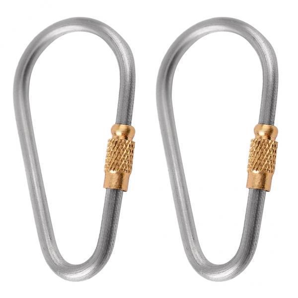 2-6pack 2 Piece D-ring Titanium Alloy Screw Lock Carabiner Clip Hook Keychain C
