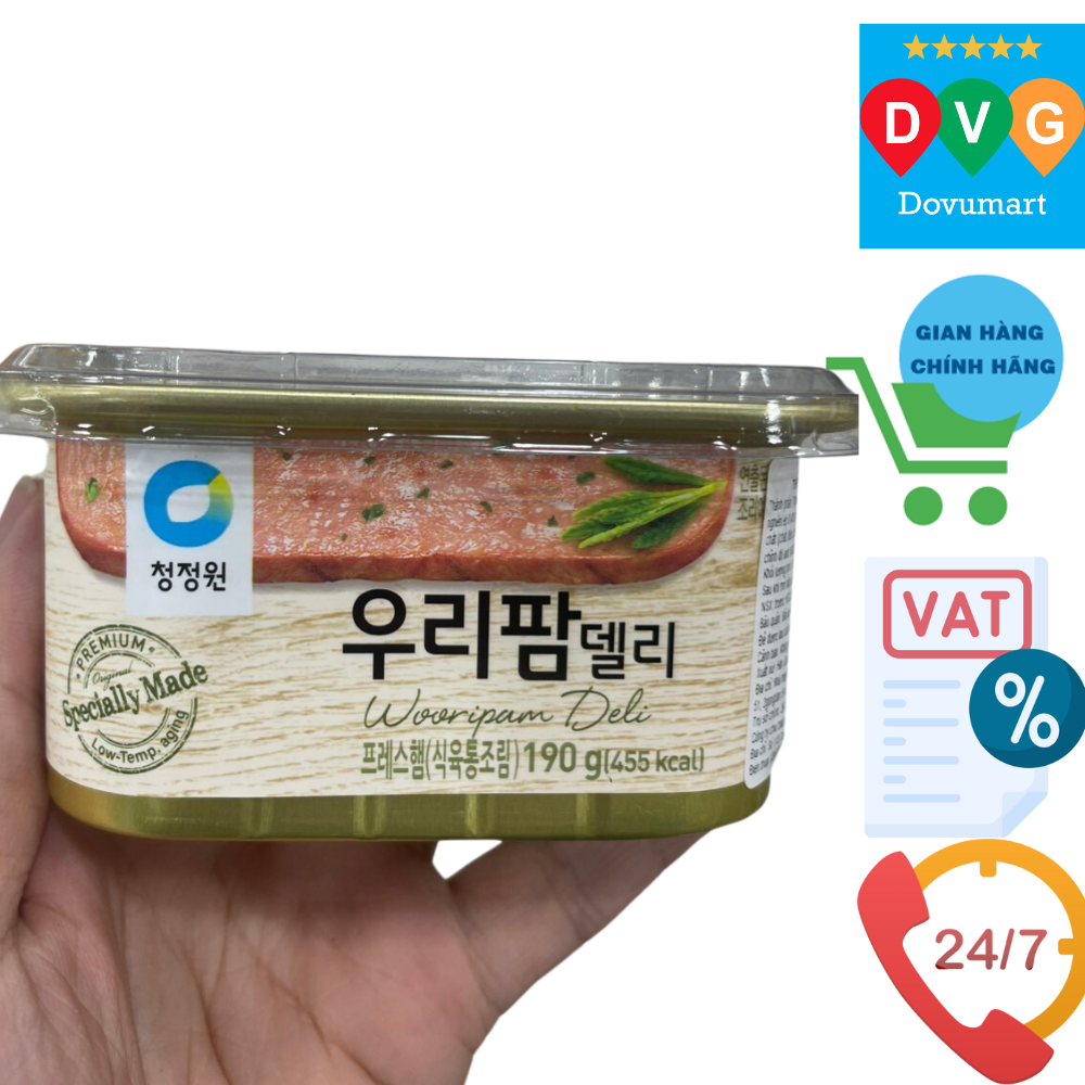 Thịt Hộp Woori PAM Daesang Hàn Quốc 190G/ 대상) 우리팜 델리 190G