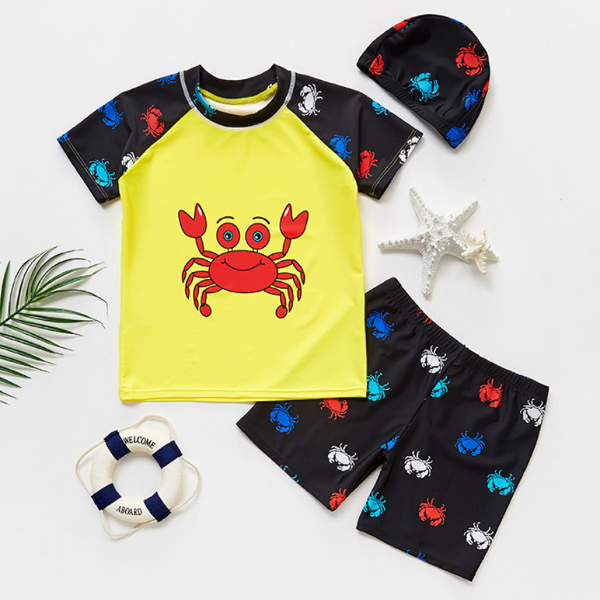 Bộ Đồ Bơi Cho Bé Hình Cua Biển BB026 MayHomes Hình Crab, Vải Thun Lạnh Bền Đẹp, Không Phai Màu, Dành Cho Bé Trai Và Bé Gái