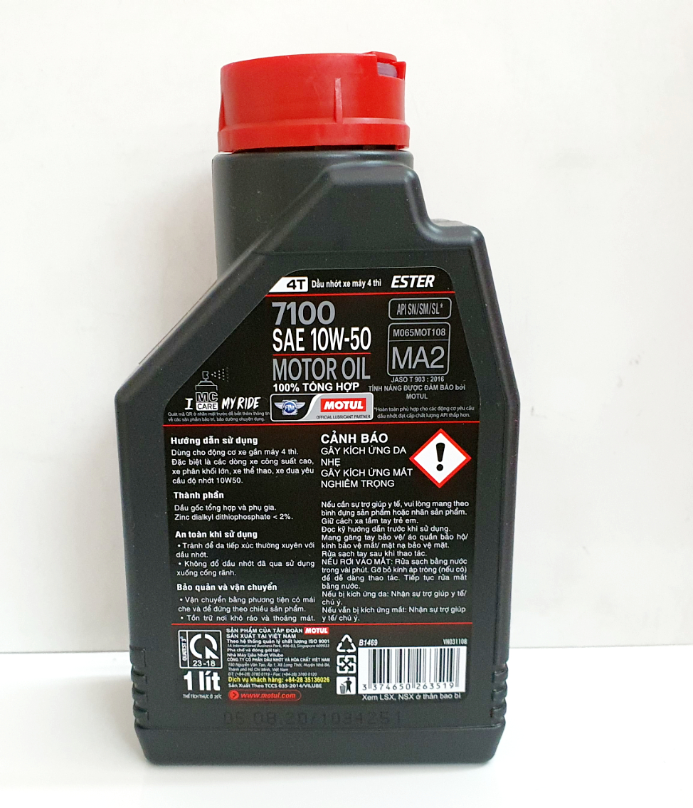 Nhớt xe số cao cấp Motul 7100 10w50 1L