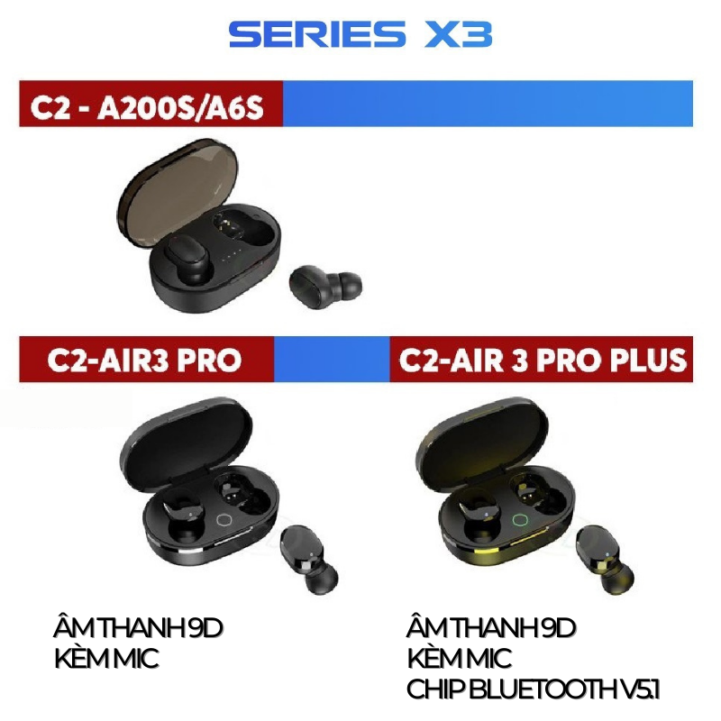 | Xuất Khẩu Mỹ - Nghe 12-15h | - Tai Nghe Bluetooth TWS Không Dây Có Mic  Đàm Thoại - The Deosd TD-A200S C2-X3S - Hàng Chính Hãng