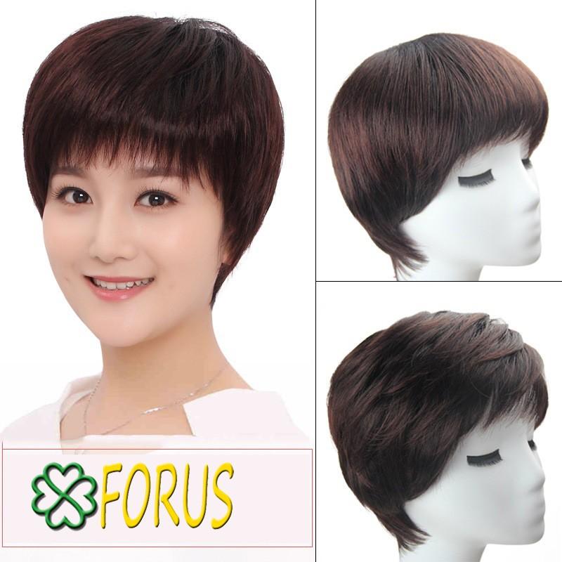 Tóc trung niên tém thẳng ngắn , tặng lưới chụp