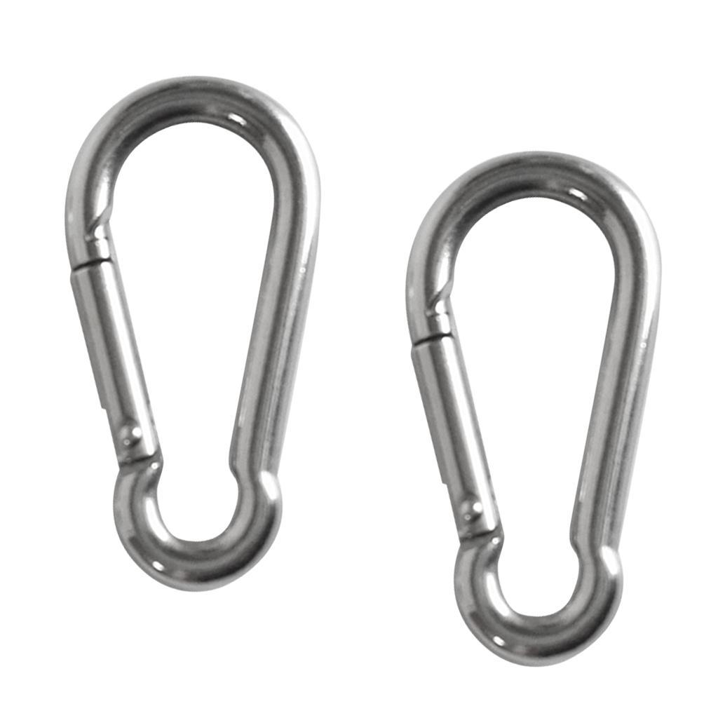 4 Pieces Stainless Steel Carabiner Clip Snap Spring Fast Hook Buckle M4 M5
