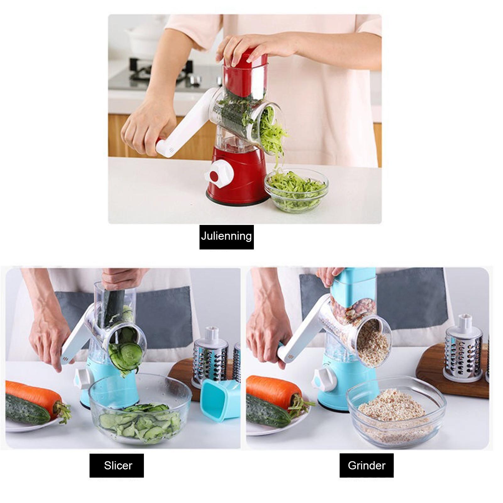 Máy xay, cắt lát rau củ bằng tay, lưỡi dao thép không gỉ, vỏ nhựa chất lượng cao