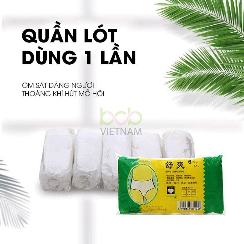 Quần Lót Giấy Dùng 1 Lần Gói 6 Chiếc Quần Du Lịch Tiện Lợi Nam Nữ Freesize