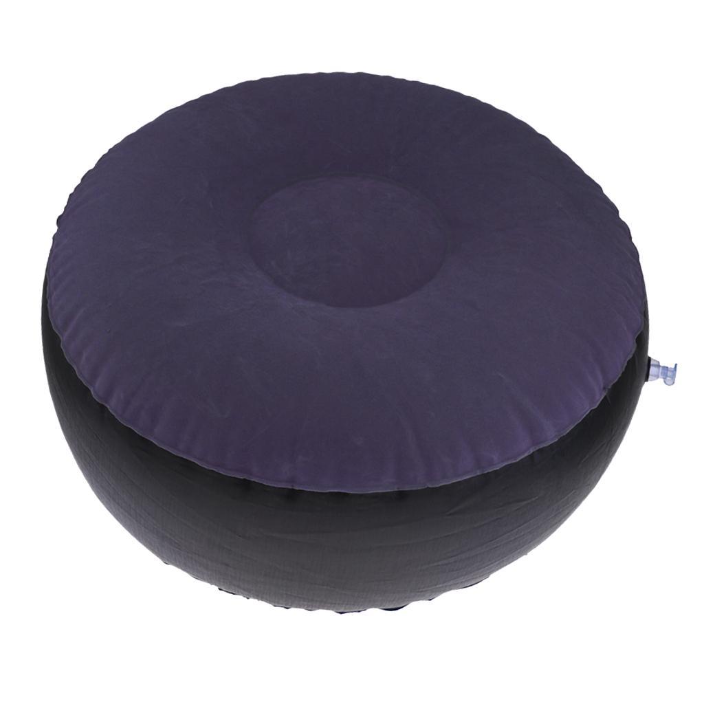 2x Portable Air Inflatable Stool Ottoman Chair For Fishing Bedroom Dark Blue