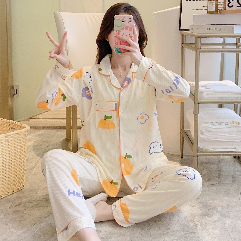 Bộ Đồ Bầu Sau Sinh Dài Tay Có Khe Mở Cho Con Bú Chất Liệu Cotton B12