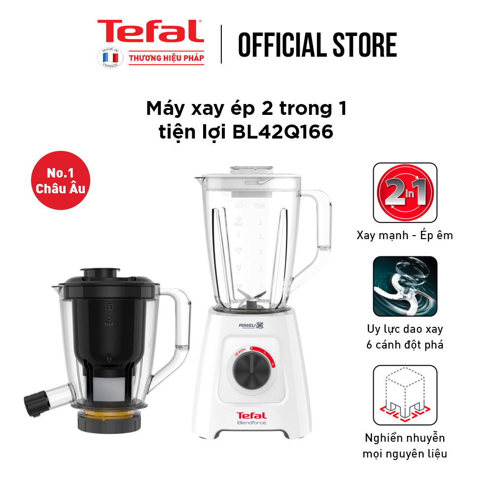 Máy xay ép trái cây đa năng Tefal BL42Q166 2 trong 1 1.25L