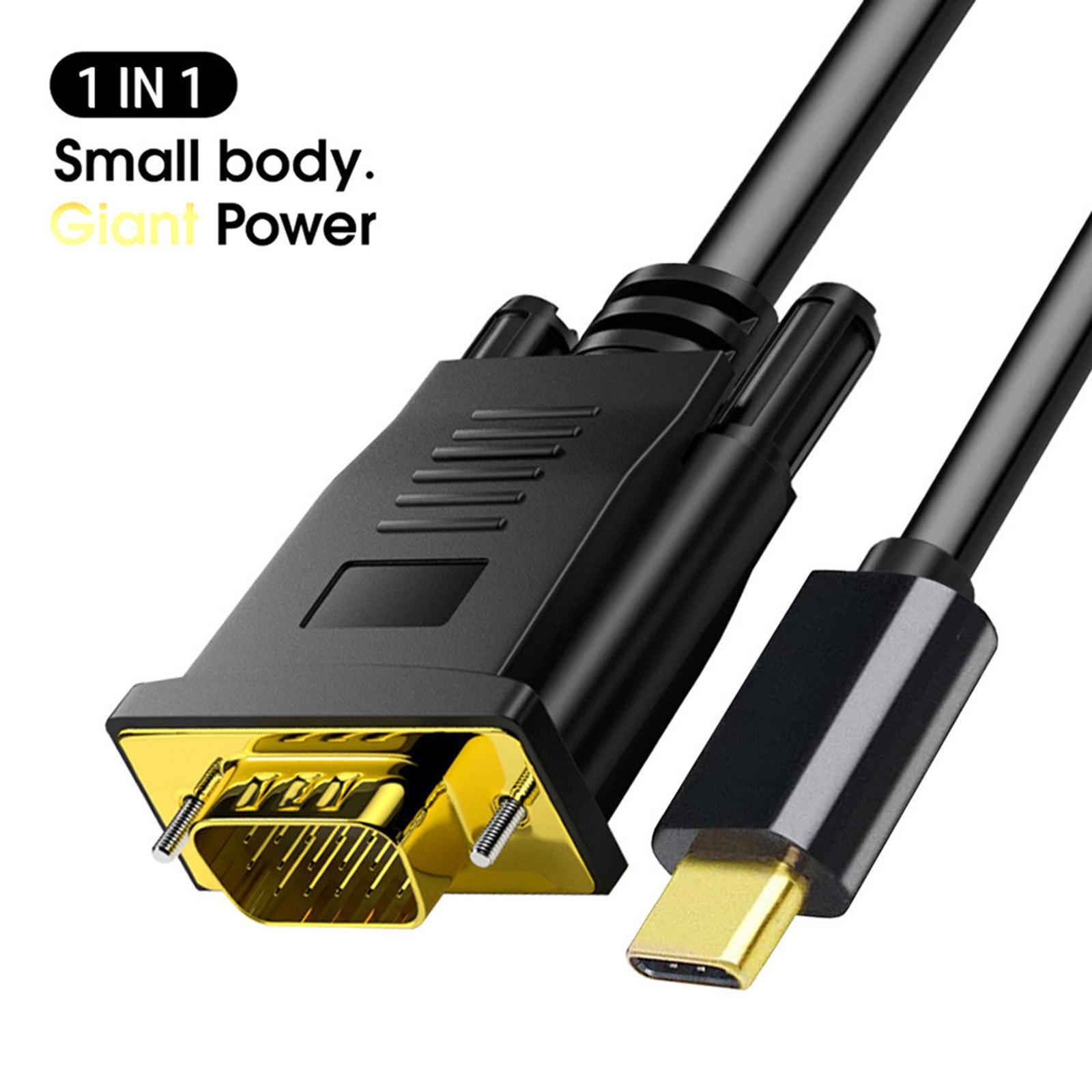 USB C to VGA Adapter Cable 10Gbps 1080P Converter for  Monitors
