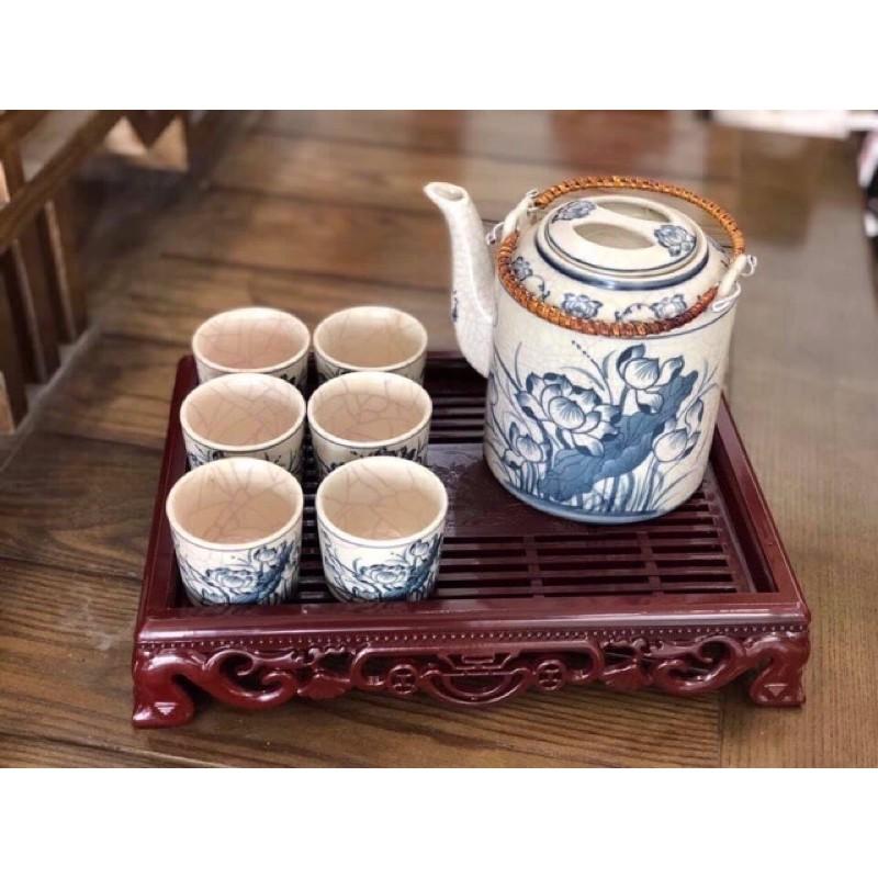 Khay trà giả gỗ cao cấp 2021 40x30x7cm