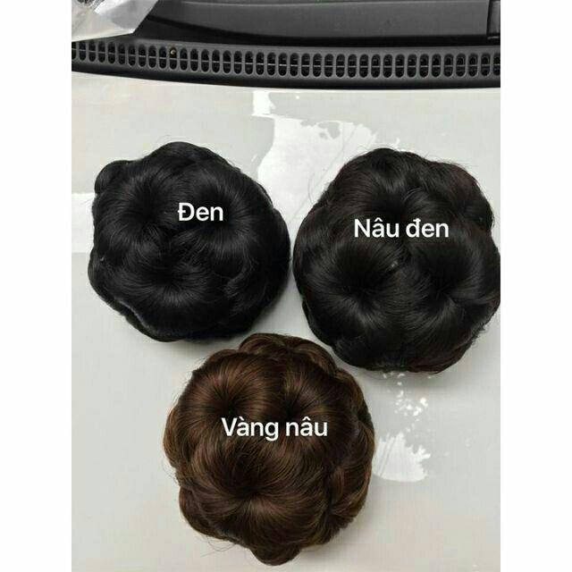 Búi tóc giả xoăn hoa trung niên loại 1