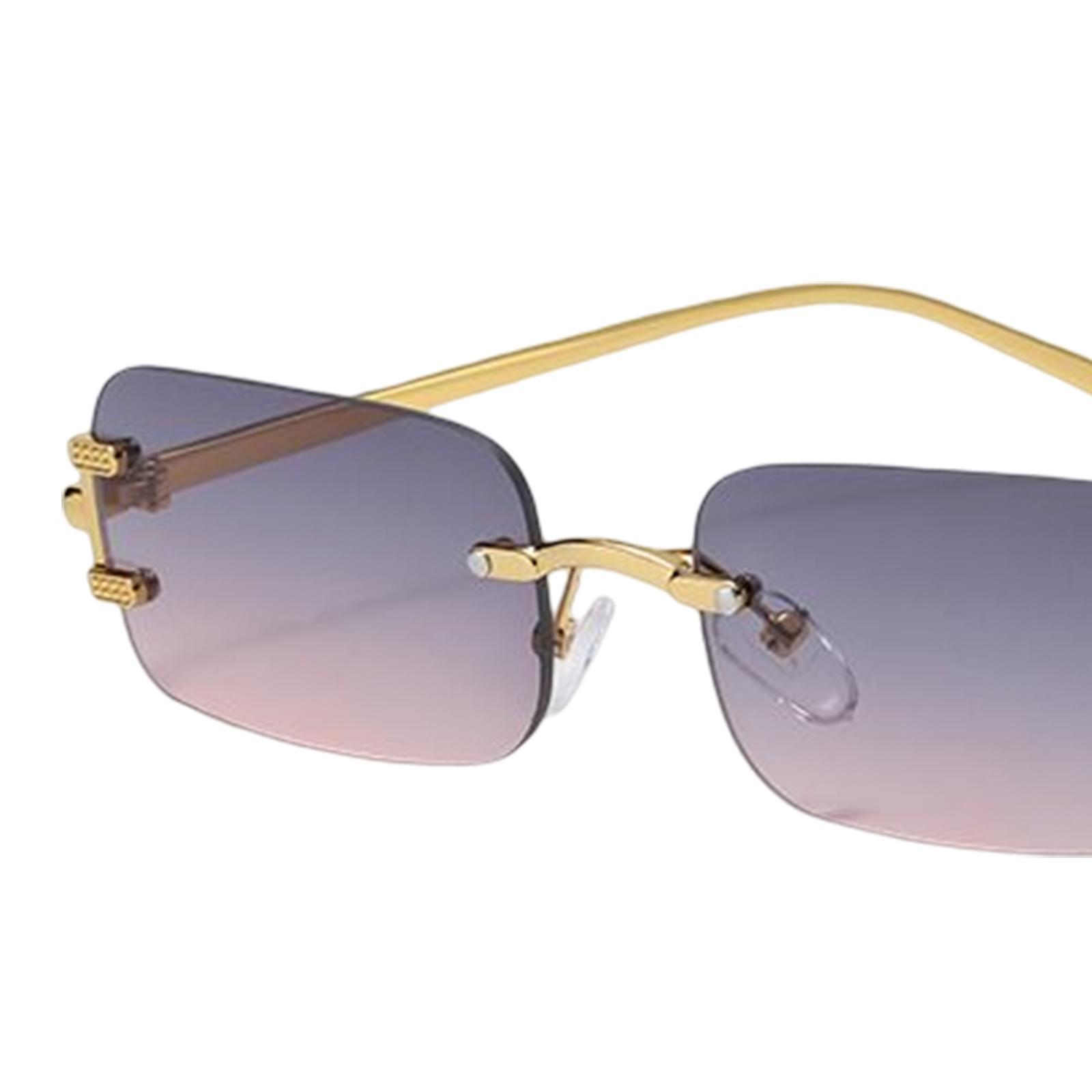 2Pair Rectangle Rimless Sunglasses Crafts Tinted Glasses