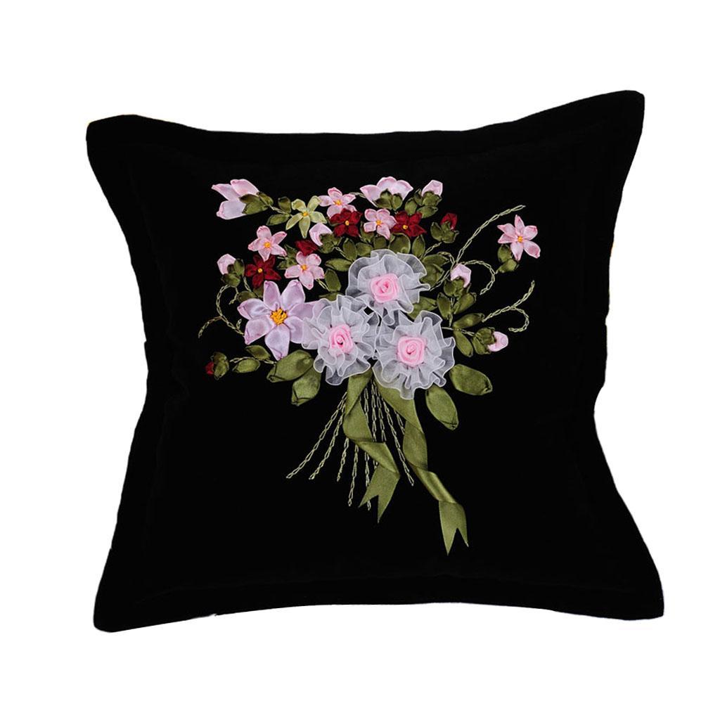 Ribbon Embroidery Kit For Beginners Flower Design DIY Home Wall Decor