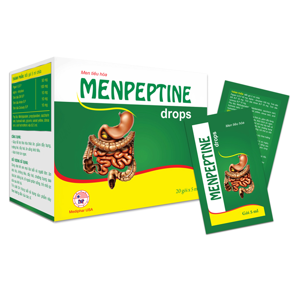 Thực phẩm hỗ trợ hệ tiêu hóa Menpeptine Drops (Siro) - Hộp 20 gói x 5ml 