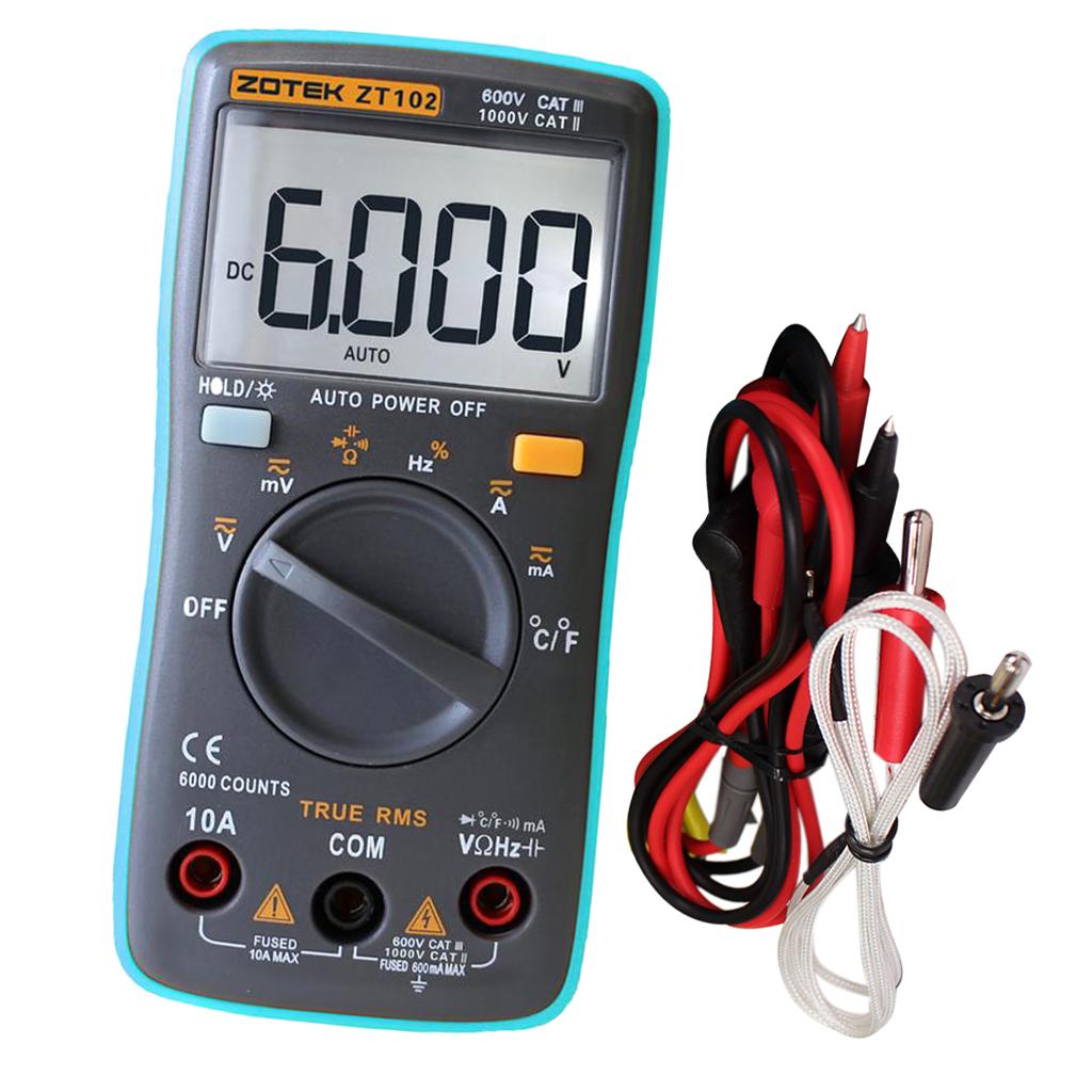 Vạn Năng Kỹ Thuật Số, Tự Động Khác Nhau; 6000 Số Đếm AC/DC Volt Đo Các Biện Pháp Tra Điện Áp, Dòng khả Năng Ch