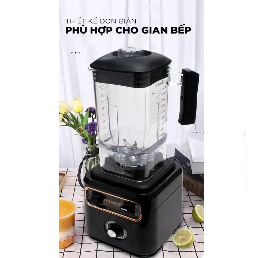 Máy xay sinh tố công nghiệp 2000W Osako 2023, dung tích 2.2L, có linh kiện thay, chuyên sử dụng quán kinh doanh-Hàng chính hãng