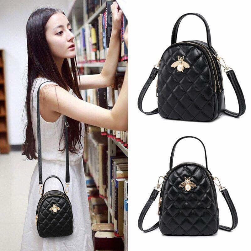 Balô mini MIIZZU ong cute đeo chéo, đeo vai phong cách thời trang Hàn Quốc xịn xò chuẩn đẹp size 18cm (T053)