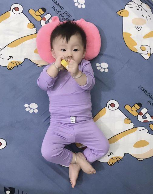 Bộ thun lạnh cạp cao peekaboo cho bé