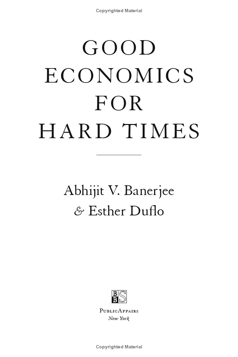 Good Economics For Hard Times
