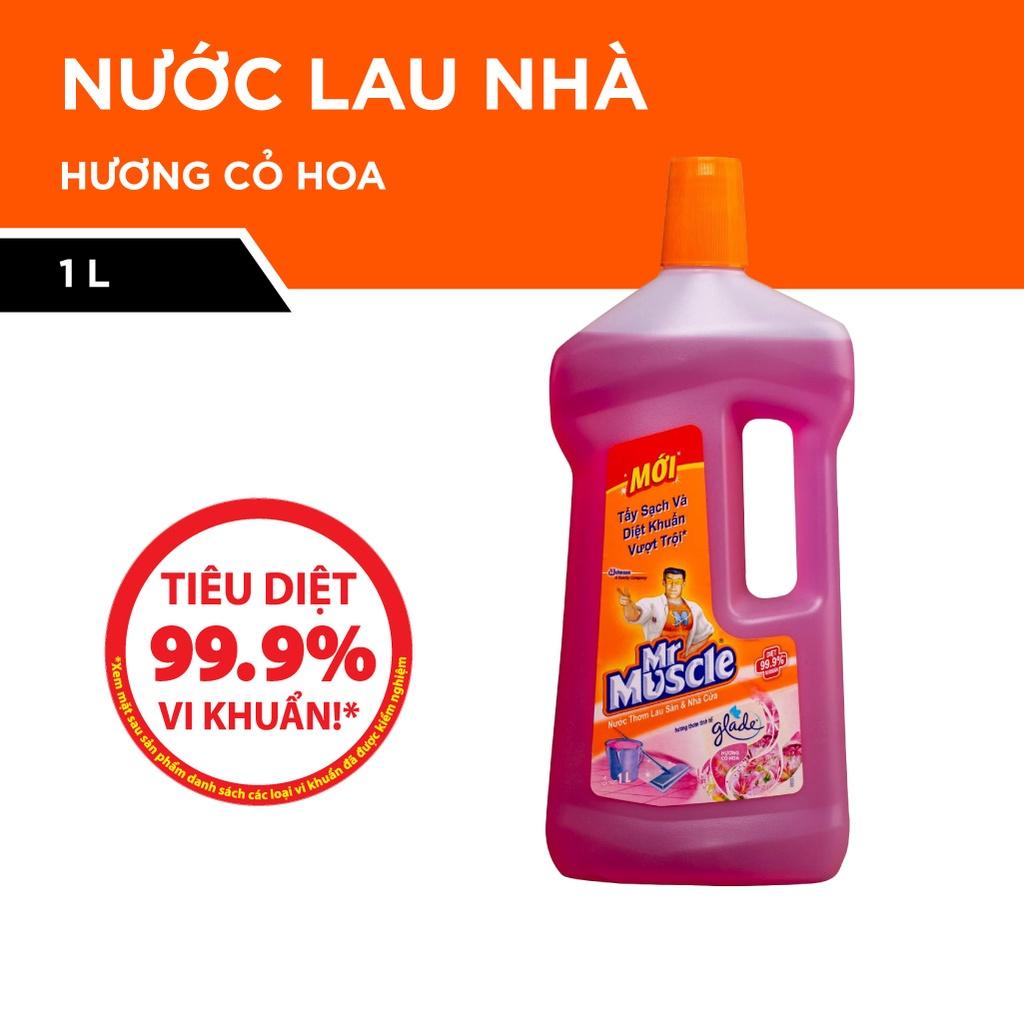 SHIP NHANH Mr Muscle Nước Lau Nhà Hương Cỏ Hoa 1000ml-GIAO NHANH