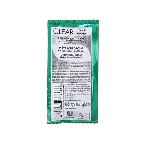 COMBO 5 dây Dầu gội Clear Bạc hà Dây 10 Gói X5