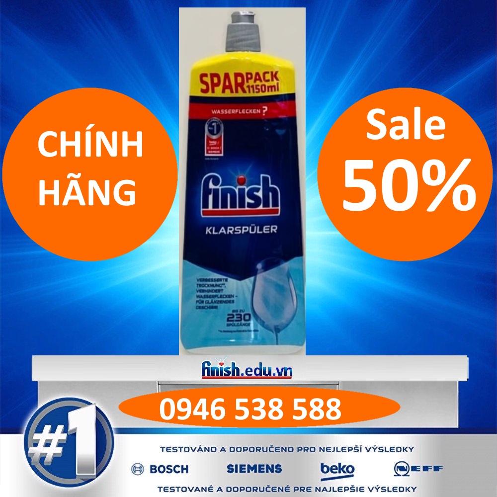 Nước làm bóng finish 1150ml, 800ml, 750ml, 400ml dùng cho Máy rửa bát, Nước dung dịch dầu làm bóng bát chén ly finish