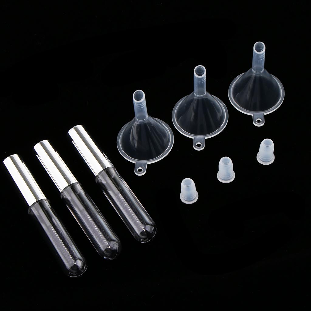 3X4 Ml Trang Điểm Trống Mascara Ống Tròn Với Lông Mi Cây Đũa Phép 3 Phễu Hút Bộ