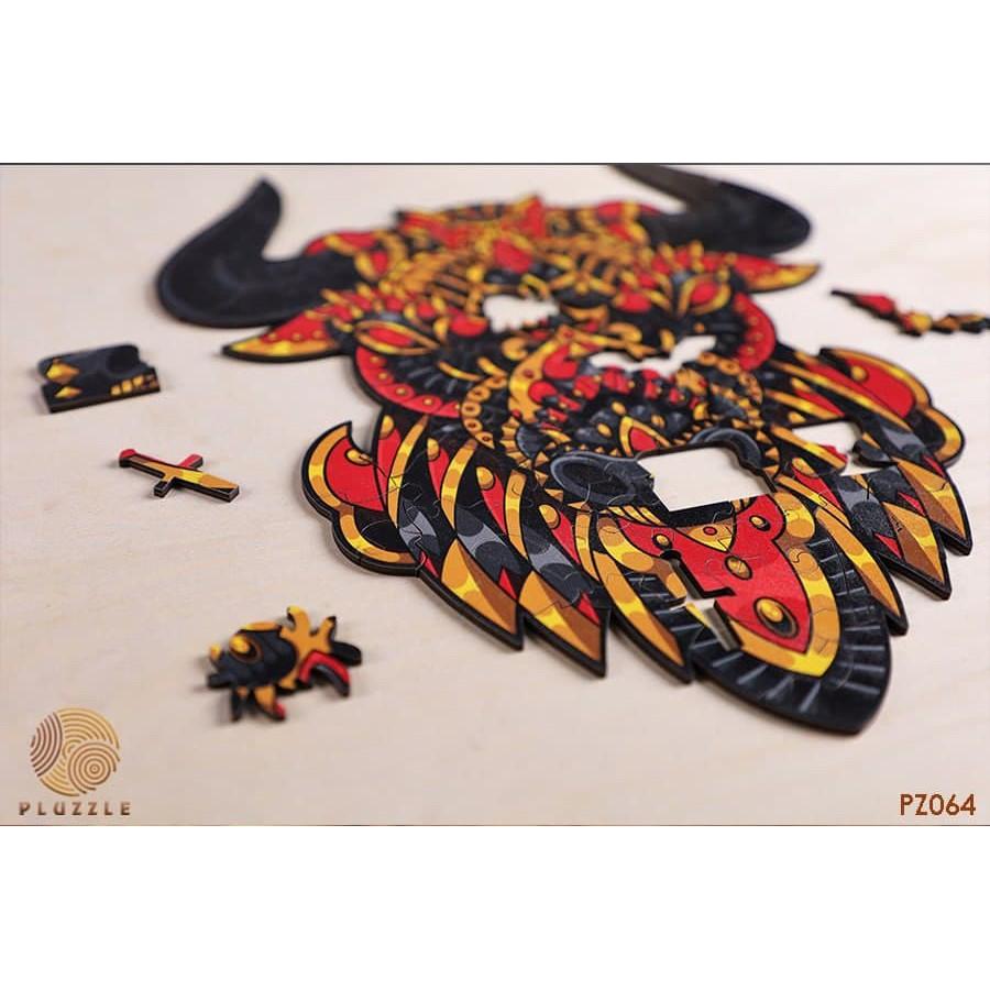 PLUZZLE Bộ xếp hình gỗ thông minh puzzle đồ chơi ghép hình - Con Bò – PZ064