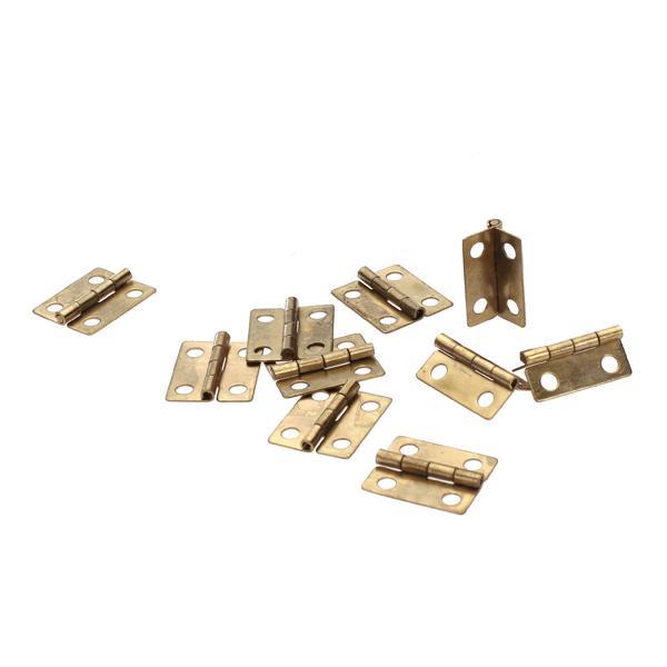 10x Antique Brass Mini Hinges Small Butterfly Butt Hinges for Wooden Jewelry