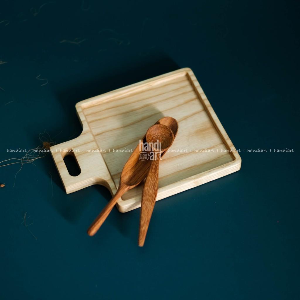 Khay gỗ vuông tay cầm - Khay gỗ trang trí - Square wooden tray