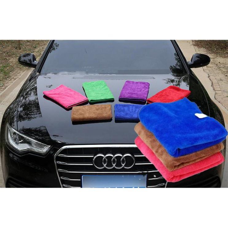 Giảm Giá Khăn lau xe chuyên dụng Microfiber siêu thấm không bị sơ, rối