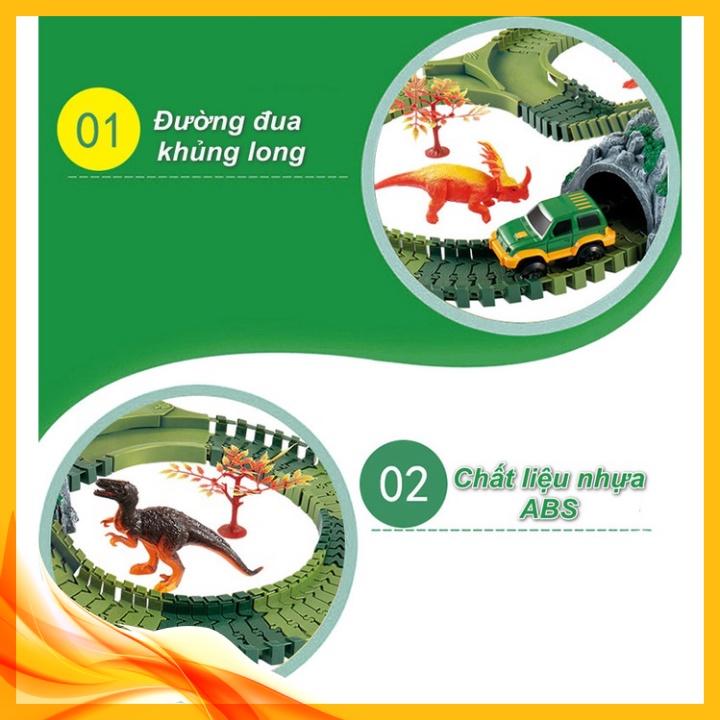 Đoàn xe Thám Hiểm Khủng Long 144pcs TRACK TO DINOSAUR ️