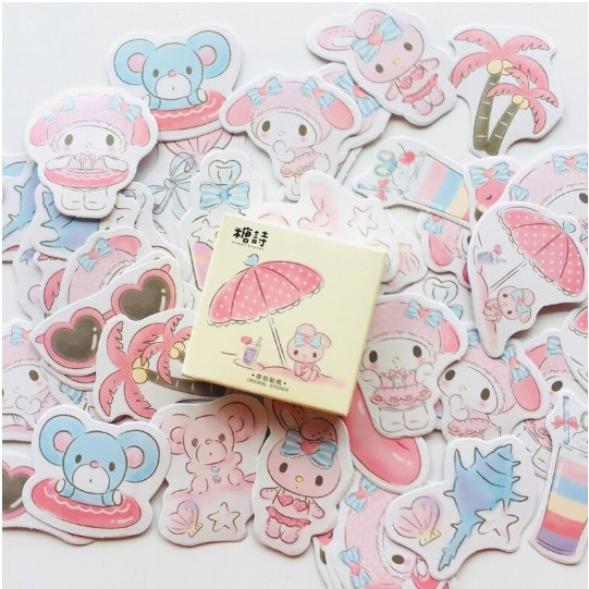 Hộp 45 Miếng Dán Sticker Trang Trí Giai Điệu Mùa Hè