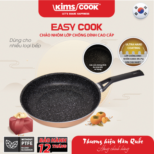 Chảo KIMS COOK Easy Cook hợp kim nhôm chống dính vân đá đáy