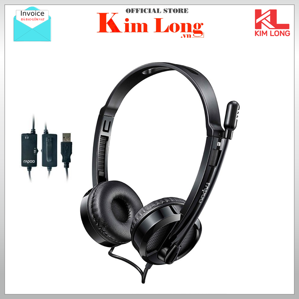 Tai nghe chụp tai On-ear Rapoo H120 - USB Stereo - Hàng chính hãng