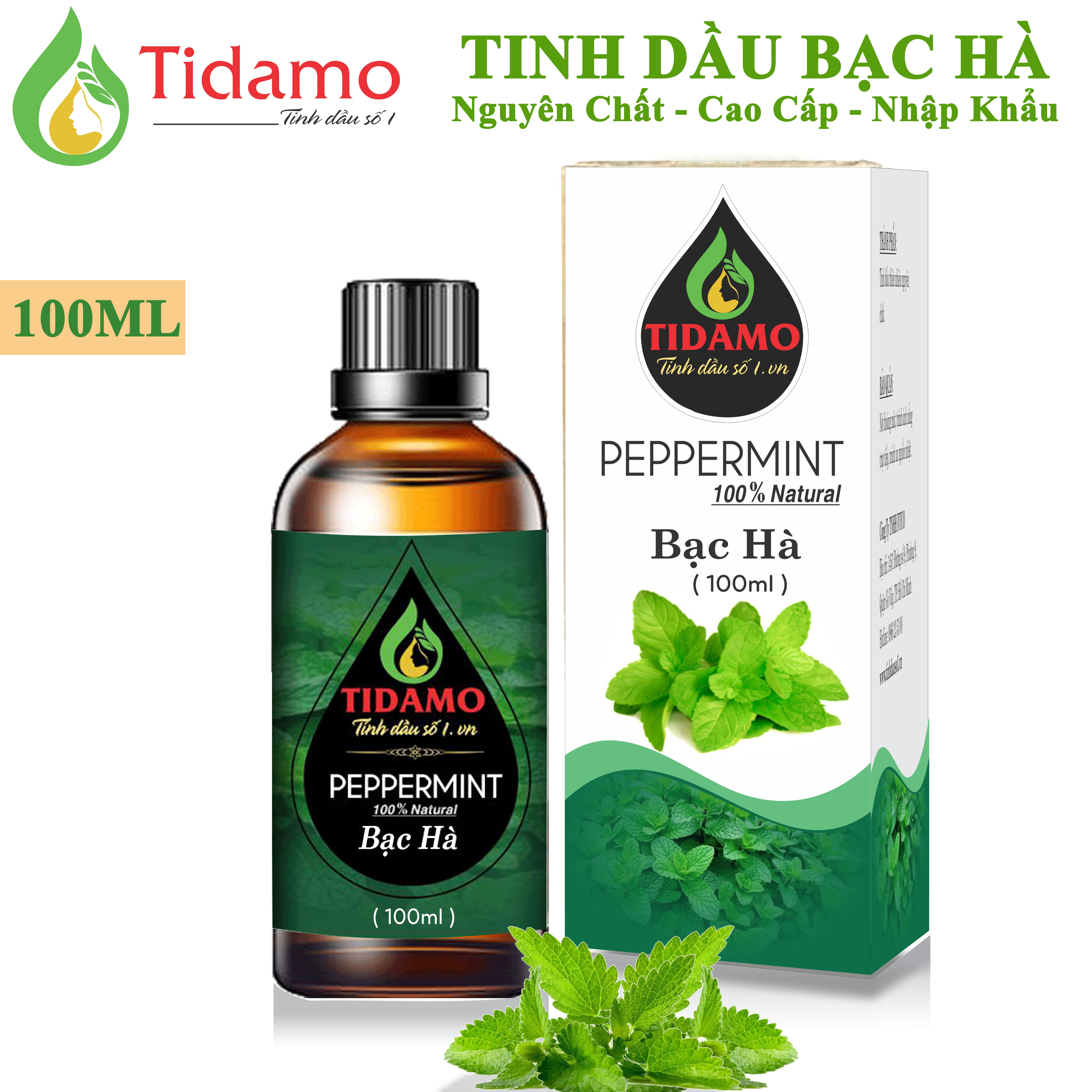 Tinh Dầu BẠC HÀ Nguyên Chất Nhập Khẩu 100ML - Tinh Dầu Xông Phòng Bạc Hà (Peppermint) Giúp Bảo Vệ Sức Khỏe, Kháng Khuẩn, Thư Giãn Tinh Thần và Xua Đuổi Côn Trùng. Thích Hợp Sử Dụng Với Máy Xông Tinh Dầu