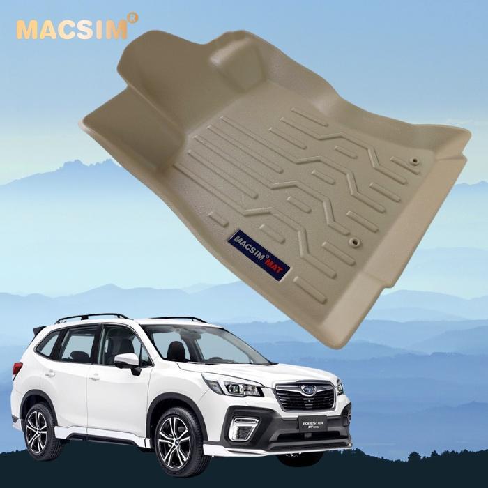 Thảm lót sàn xe ô tô SUBARU FORESTER 2019 đến nay Nhãn hiệu Macsim chất liệu nhựa TPV cao cấp màu be
